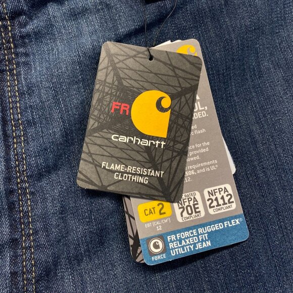 Carhartt Denim 2112 CAT 2 Jeans Size 54x30 Mens Flame  Resistan Relaxed Fit New - Picture 6 of 16